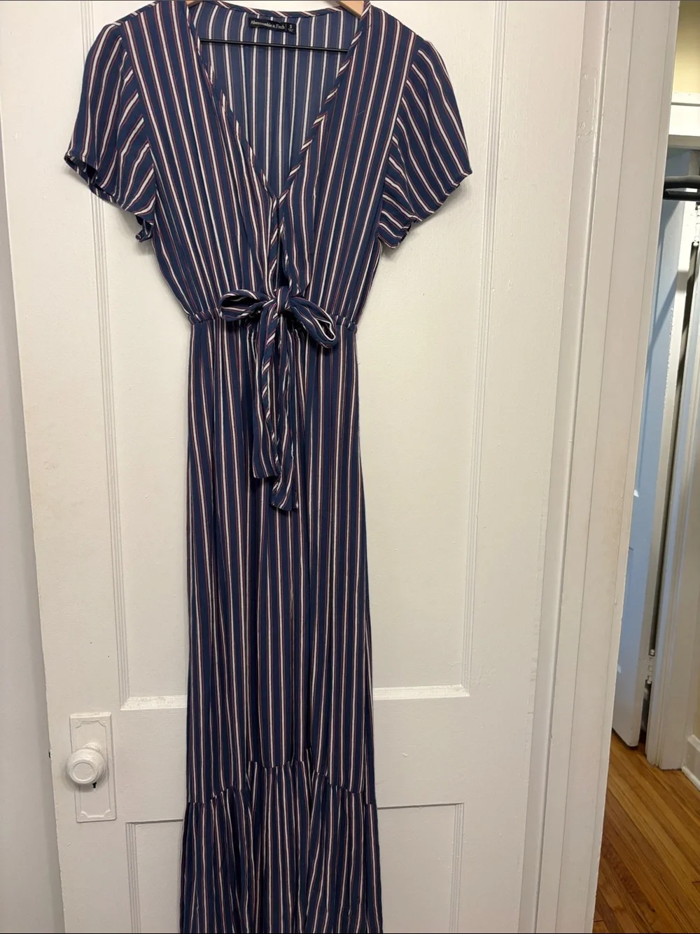 Abercrombie & Fitch Navy Striped Maxi Dress
